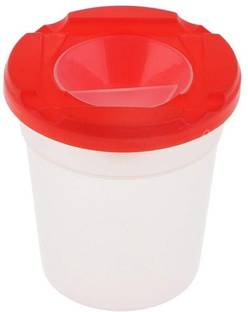 KRAFTMASTERS Set of 2 Plastic Painting Brush and Water Holder Cup with Lid