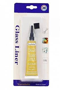 Prescent Glass Liner Colors 3D Glass Color 21ml x 1 Tubes With Gold Color (Pack Of 1)