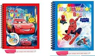 MACVL5 Magic Water Coloring Book Unlimited Fun with Drawing Reusable (Pack of 2) Sketch Pad