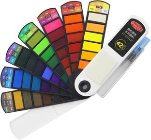 PALAY 42 Colors Foldable Solid Watercolor Paint Set with Refillable Water Brush Pen