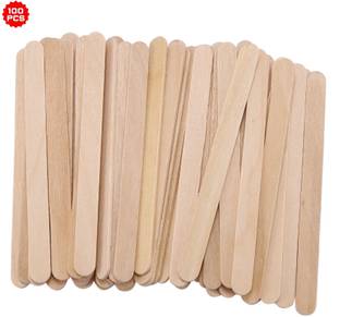 BRAND HOME Natural Wood Ice Cream Sticks 100 Pcs Use of Project Work Stick for Decorations