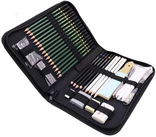 PEACORA 42 Pcs Sketching and Drawing Professional Art Tool Kit with Zippered Carry Case.