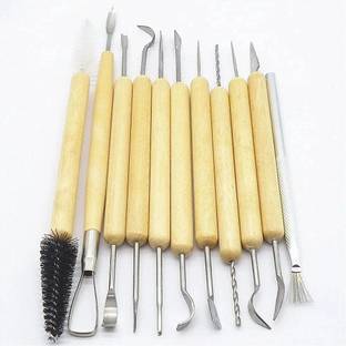 SHUANG YOU 11pc/Set Assorted Pottery Clay Candle Soap Wood Sculpture Carving Hand Tools Kit