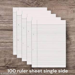 Posshe 100 sheet ruler sheet one side 90 gsm for kidz project & multi used