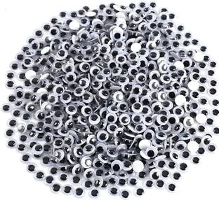 Prescent Round Googly Wiggle Eyes 7mm for Art Craft, Doll Making, Silly Sock, DIY (125pc)
