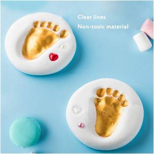 Dhrumino Baby Handprint Footprint Keepsake Non-Toxic Clay Photo Frame Registry Kit Art Clay
