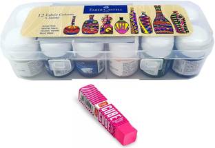 FABER-CASTELL Fabric Color Pack Of 12 With Cube Eraser Free
