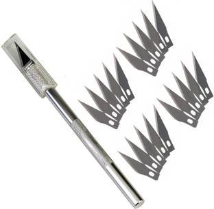 WOWSOME Detail Pen Knife Metal Handle With 20 Interchangeable Sharp Blades Scalpel