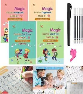 Mayank Reused Practice Copybook for Kids Calligraphy Hand writing Exercise 4 book