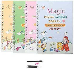 RAKRISH magic book for kids ,Magic Practice Copybook, (4 BOOK + 10 REFILL Tracing
