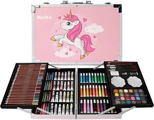 banira Non-Toxic Unicorn Art,Painting,Stationary,Sketching,Water Colors Vanity Box