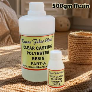 Raman fiber glass Water Clear casting polyester resin | compatible epoxy resin | 500gm