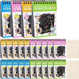 Art Bundle Kids Stationery magic Notebook Sketch Scratch Paper Note Drawing Book-Set of 15