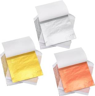 AK GOLD LEAF 300 Sheets 8x8cm Gold Silver Rose Gold Leaf Sheets Foil Paper for Gilding Crafts