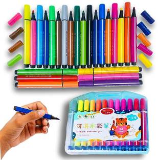 CountryLink Washable Watercolor Pens 24 color Sketch Pens Set for Kids