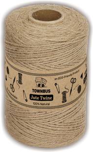 TOWNBUS Pack of 1 2Ply 250 Meter Natural Jute Twine, Arts and Crafts Rope for Packaging