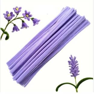Batricher 100 Pcs Pipe Cleaner for Craft, Hobby, Fun, DIY Accessory Pastel Purple