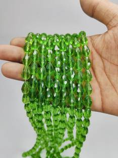 PriyaBeads Transparent Crystal Drop Shape Beads (8 mm * 12 mm) for Jewelry Making (100 Pcs)