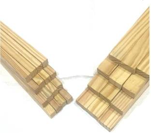 JCT AGRICO 10 inch natural wooden strips(15) and wooden square dowel(15) for crafting/diy