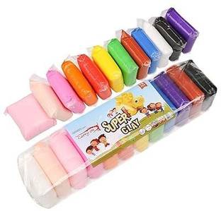 KHILONEWALA 24 pcs Air Dry Clay For Kid Non-Toxic Modeling Magic Fluffy Foam With 6pc Tools Art Clay