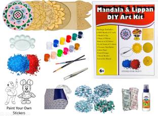 Lasella DIY Mandala And Lippan Art Kit For Kids With Stones Mirror Stickers