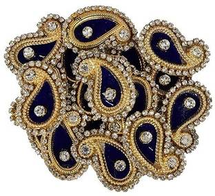 Nutts Handmade Embroidery Gota Patti Paisley Shape Booti Blue (50 Pc)