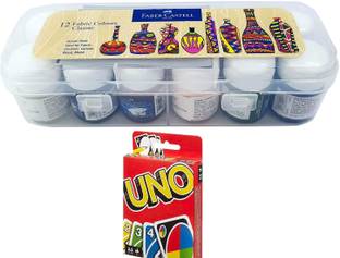 FABER-CASTELL Fabric Color Pack Of 12 With UNO Card Free