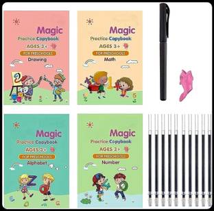 SHIMZAN Kids Practice Tracing Book(4BOOK+1PEN+10 REFILL)-A493
