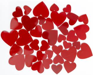 Zansca 3d Heart shape Plastic cutout for Decoration and Designing