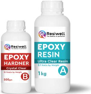 Resiwell Epoxy Art Resin 2:1 Ultra Clear Finish for Making Jewellery DIY Craft (1.5 kg)