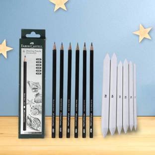 ARTTWALA FABER CASTELL DRAWING PENCIL SET WITH BLENDING PAPER STUMPS COMBO SKETCHING KIT FOR ARTISTS