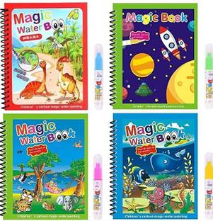 HIRNAYA Magic water book For kid Drawing Reusable water colouring book with Magic pen