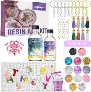 Craftinger Diy Resin Alphabet Making kit with Resin and tessal