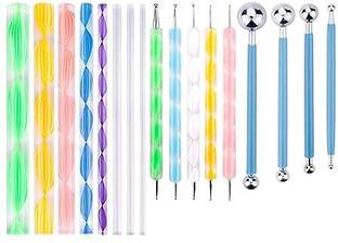 Vintager 17Pc Dotting Painting Tool with Mandala Set Pen Dotting with Mandala Stencil Kit