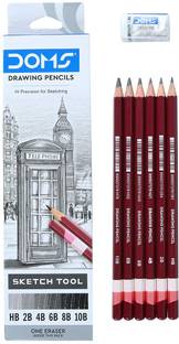 DOMS Drawing & Sketching Graphite Pencil | Hexagonal Shape, Dark & Neat Drawing Pencil