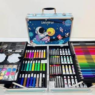Premio Coppex Art Kit New Theme 145 Pieces | Art Painting Box for Kids & Adults (Space - Blue)