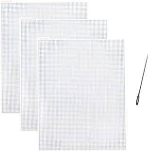 Clezaro 12 Pcs Cross Stitch Canvas Sheet with 1 Pcs Needle For Cross Stitch Art (H83)