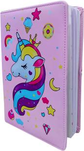 Neel Unicorn Leather Material Diary for Kids Notebook Soft Cute Design Diary for Girl B5 Notebook Return Gift Set for Kids Diary Unicorn Diary for Kids Gift Both Side Ruled 160 Pages