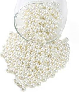 erthenterprise 6mm Pearl Beads for Beading Jewelry Making Craft Work , DIY Accessories (100)