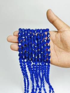 PriyaBeads Transparent Crystal Drop Shape Beads (8 mm * 12 mm) for Jewelry Making (100 Pcs)