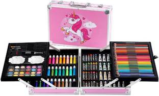 KAMMATESWARA 145 Piece Ultimate Unicorn Design Art and Color Kit |Drawing & Painting Set