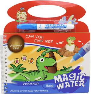 Asera Magic Painting Water Book Coloring Drawing Board Toy for Kids (Dinosaur) (1Pc)