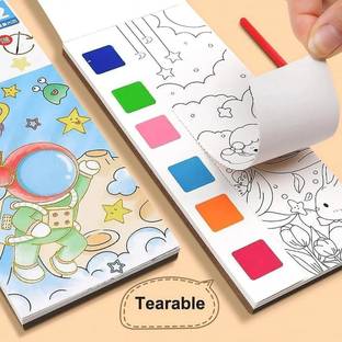 Bloombec Water Painting Book for Kids, 20 Sheets Water Coloring Book with Painting Brush