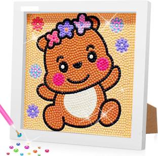 Quenchua Cute Teddy Bear 5 D Diamond art Painting Kit/DIY kit for kids