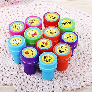 Kandle 10 Pcs Emoji Stamper -Plastic Stamper Toys Art and Craft School Supplies
