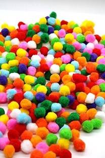 JR Enterprises Round Shaped Pompom for Art and Craft, Party Decoration-500 Pieces