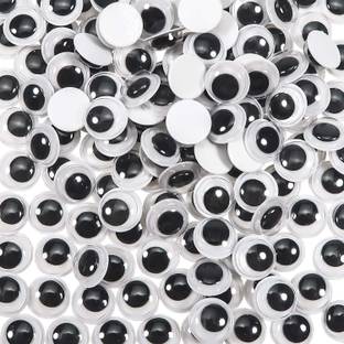 Prescent Round Googly Wiggle Eyes 8mm for Art Craft, Doll Making, Silly Sock, DIY (115pc)