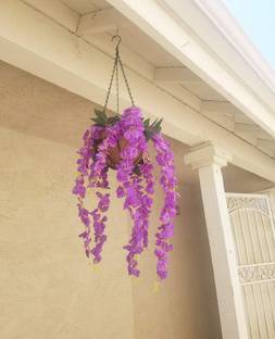well art gallery Realistic Artificial Silk Wisteria Vine Ratta Silk Hanging (Set of 6) (L-) Pink Westeria Artificial Flower