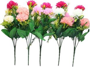 Hidooa Artificial Flower Bunches For Home Balcony Garden decoration Multicolor Dahalia Artificial Flower