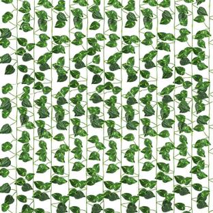 AJ SN Pack of 3 Artificial Money Plant Creeper For|Home|Garden|Office|Decoration Green Anthurium Artificial Flower